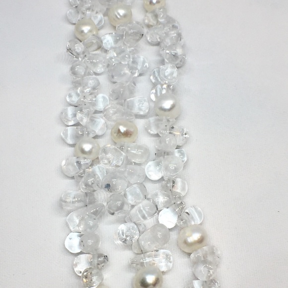 Sterling Silver Crystal/Pearl & Agate Necklace - Picture 3 of 7